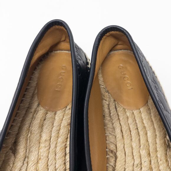 Gucci Espadrilles Black Leather Women’s Size 37 EU 7 US - Picture 5 of 7
